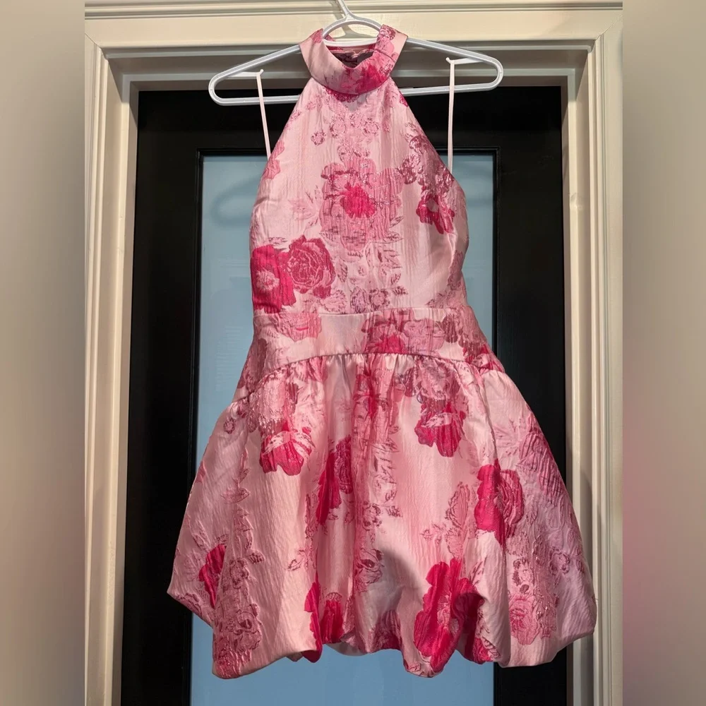 NWT Pink Floral Halter Dress - Picture 2 of 14